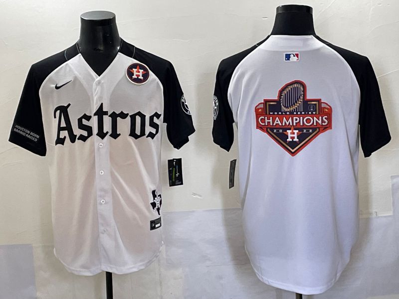 Men 2025 Houston Astros Blank White Black Five generations Joint Name Nike MLB Jersey style 29